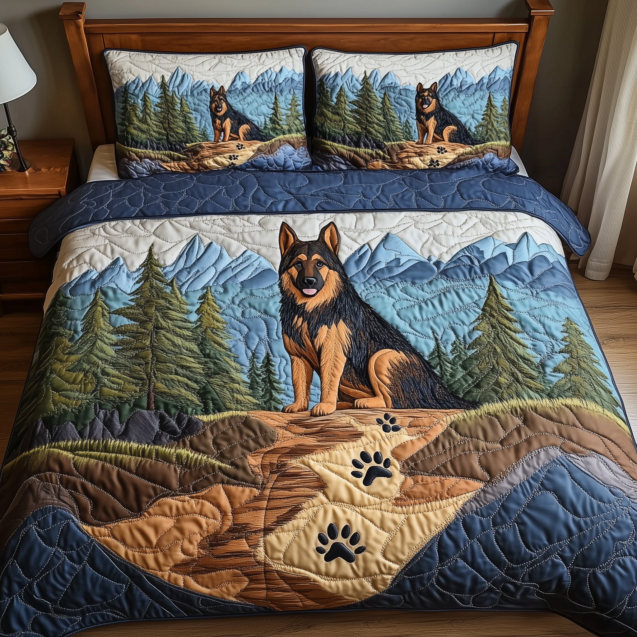 Shepherd Trail Journey Quilted Bedding Set Duvet Cover Merchandise Great Gifts For Pet Lovers