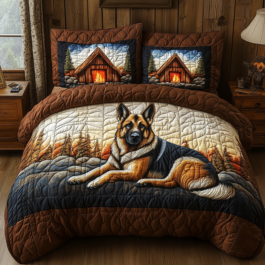 Shepherd Watch Quilted Bedding Set Best Comforter Sets German Shepherd Gifts Dog Lovers