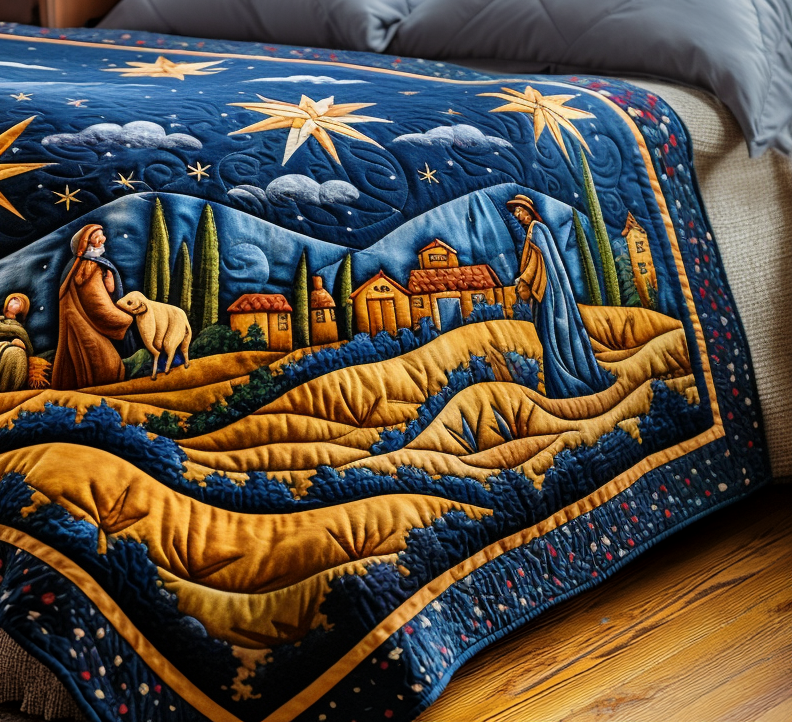 Shepherd Watch Quilted Blanket Religious Christmas Gifts