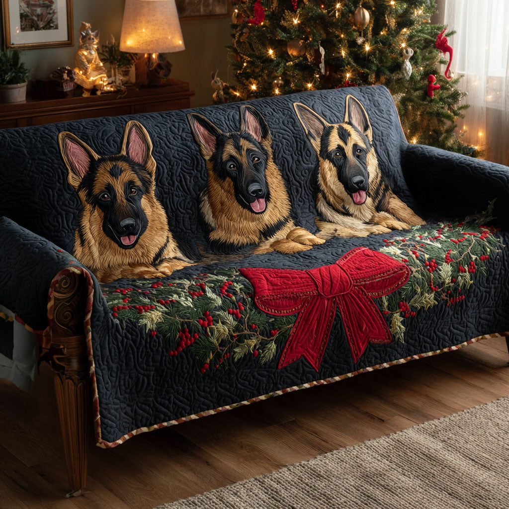 Shepherd Winter Bow Quilted Sofa Cover Best Couch Covers Christmas Gifts For Friends