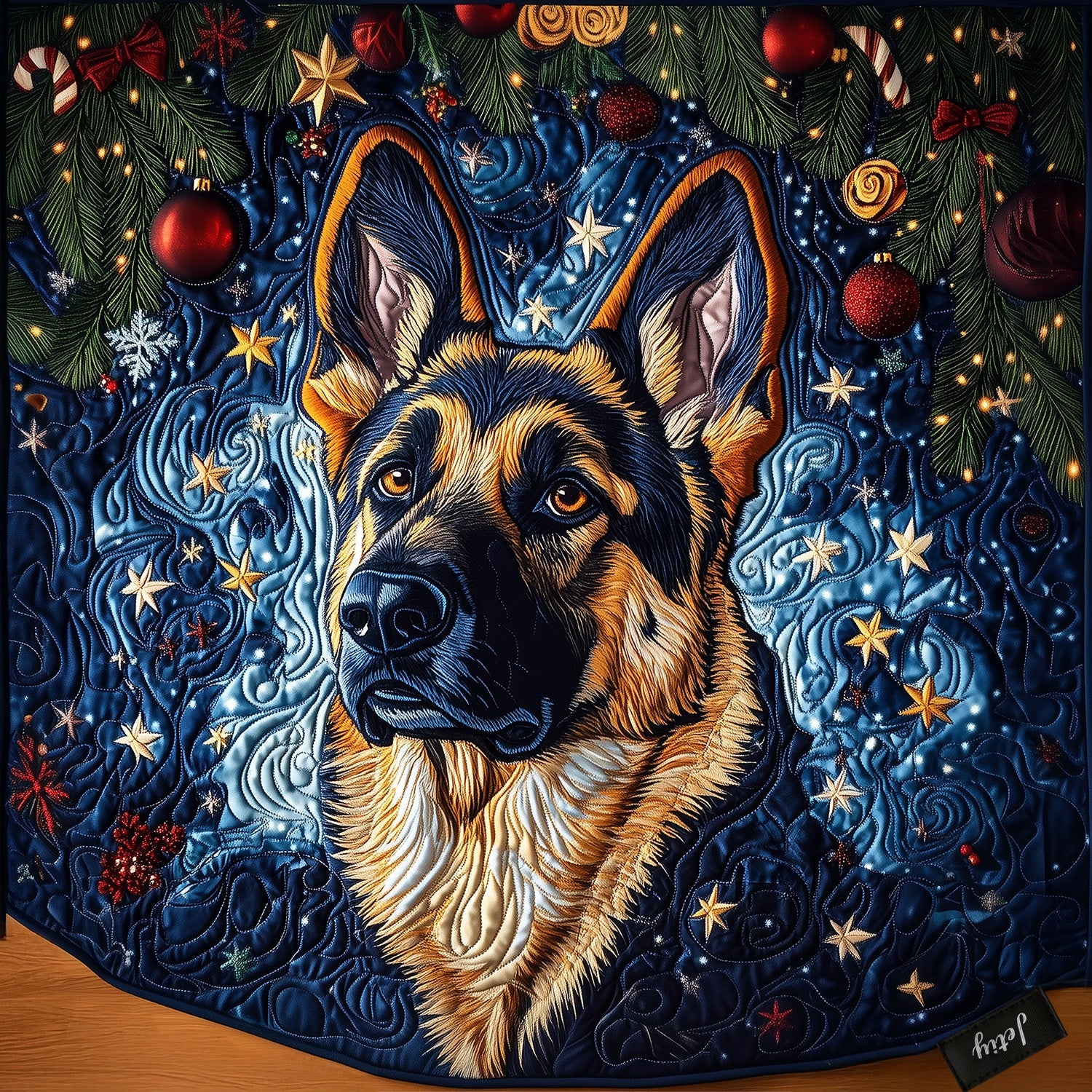 Shepherd Winter Tale Quilted Christmas Tree Skirt Under-Tree Christmas Decor