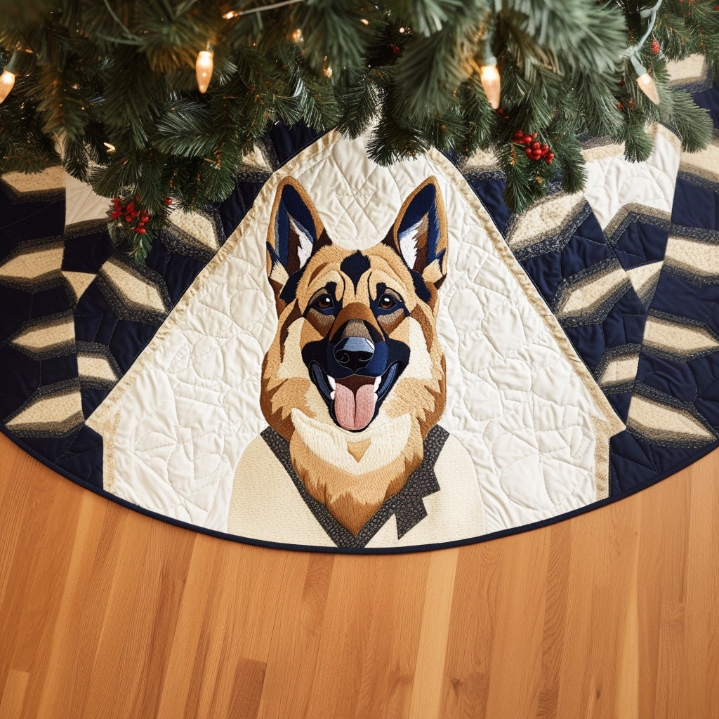 Shepherd Yuletide Glow Quilted Christmas Tree Skirt Seasonal Tree Area Decoration Xmas Under-Tree Decoration