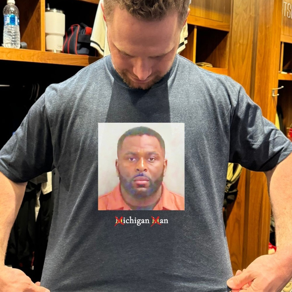 Sherrone Moore Michigan Man Not M Mugshot T Shirt