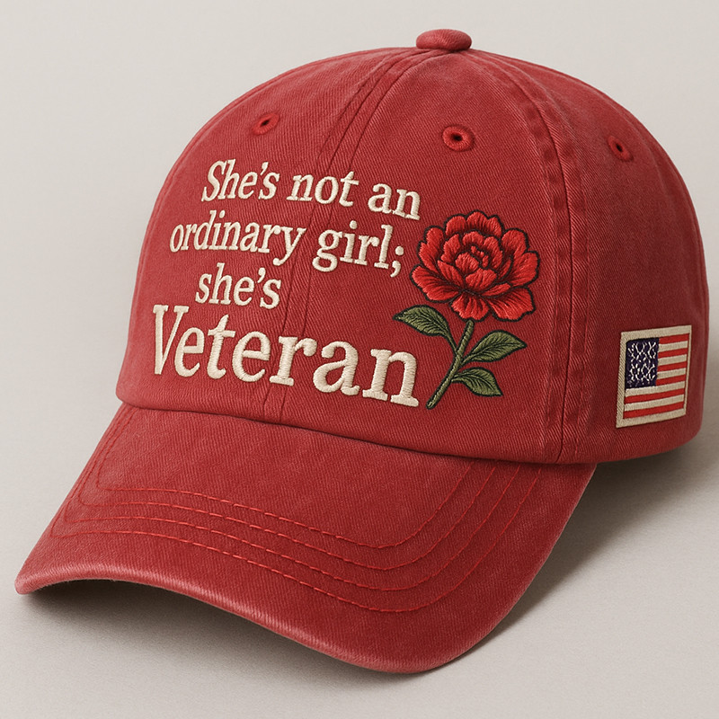 She's Not An Ordinary Girl Hat She's A Veteran Baseball Cap Gifts For Women