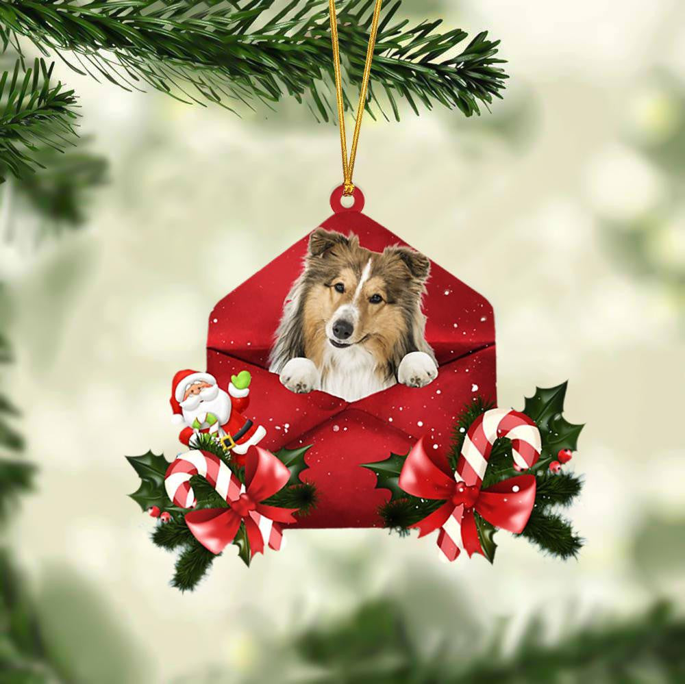 Shetland Sheepdog Christmas Letter Shaped Ornament  Acrylic Dog Christmas Ornament Xmas Dog Gifts