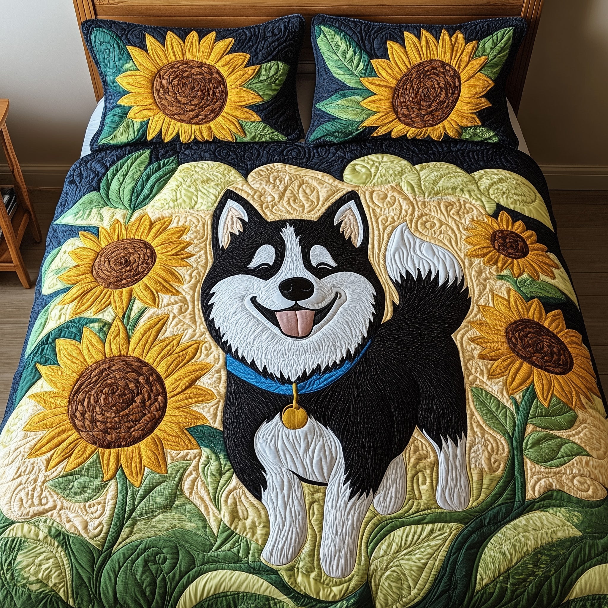Shiba Quilted Bedding Set Duvet Cover Bedspread Xmas Gift For Dog Lover