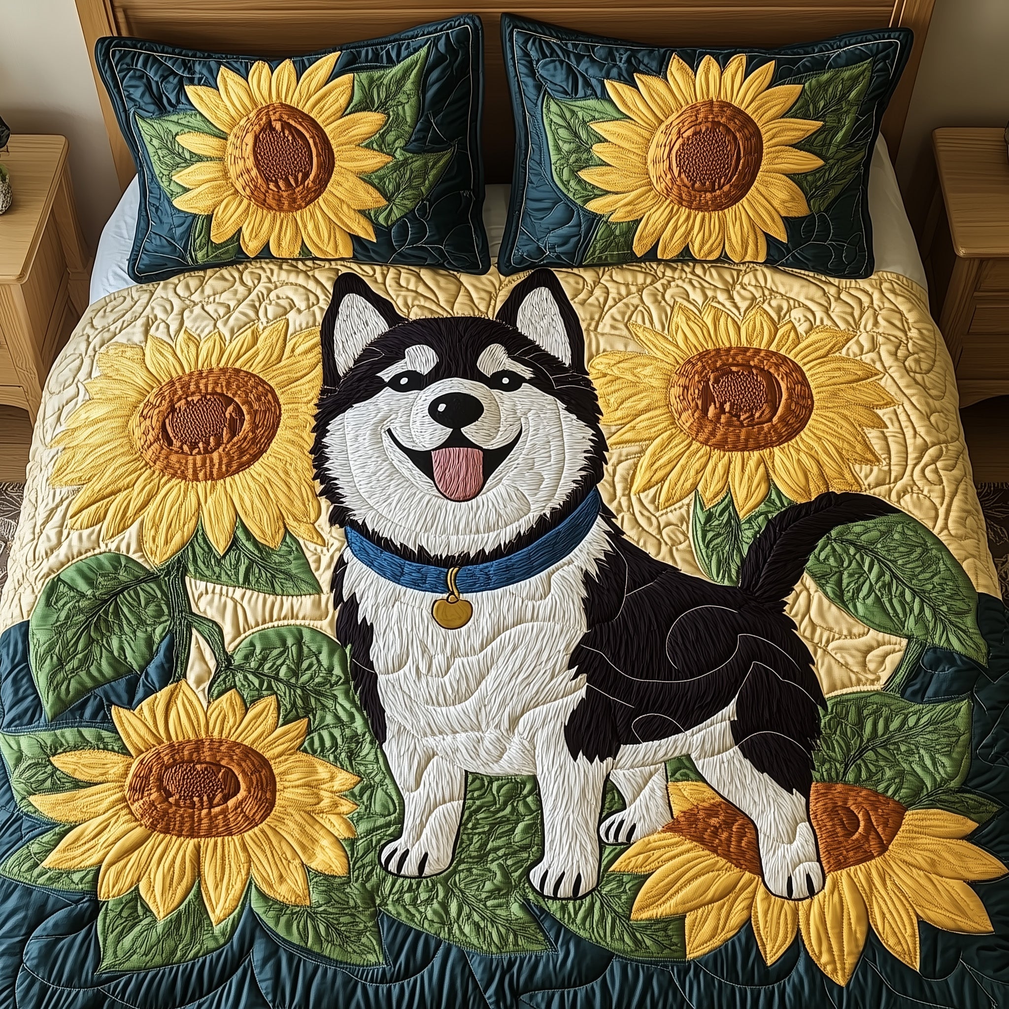 Shiba Quilted Bedding Set Duvet Cover Bedspread Xmas Presents For Dog Lovers