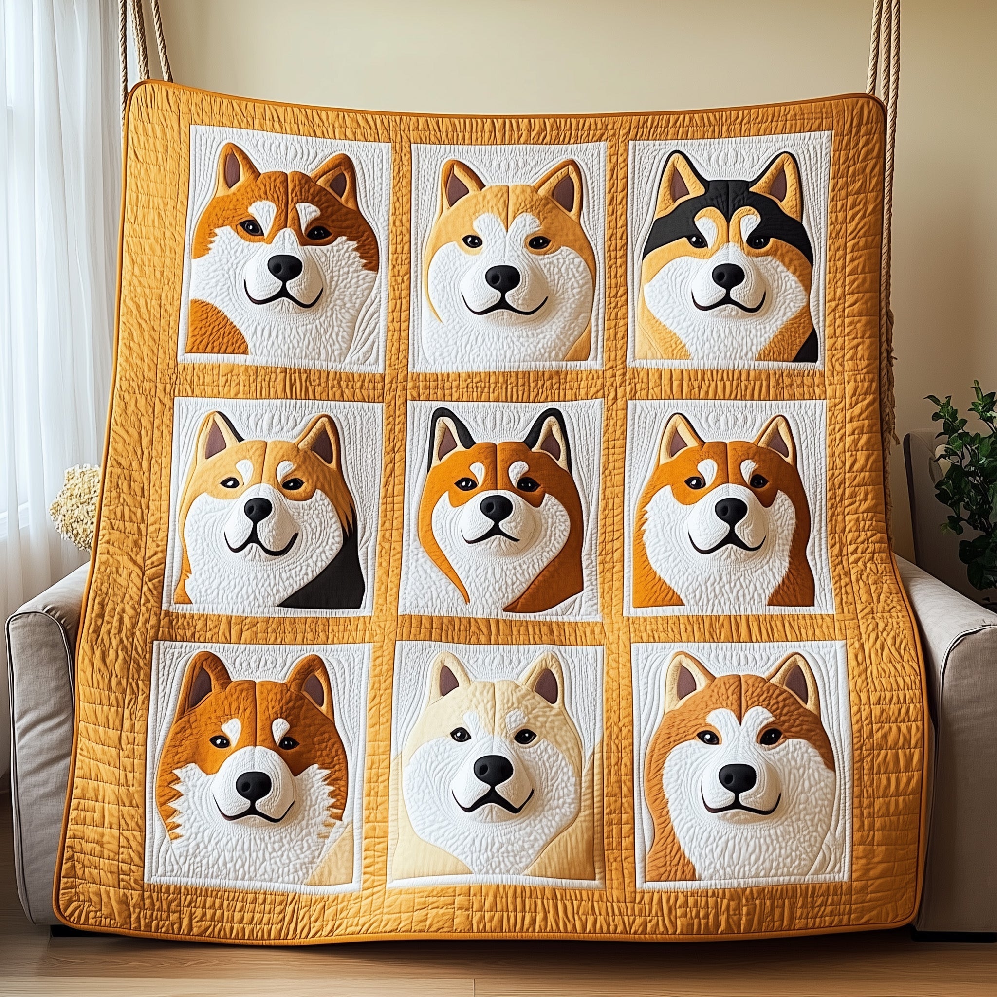 Shiba Quilted Blanket Nice Throw BlanketGreat Dog Christmas Gifts