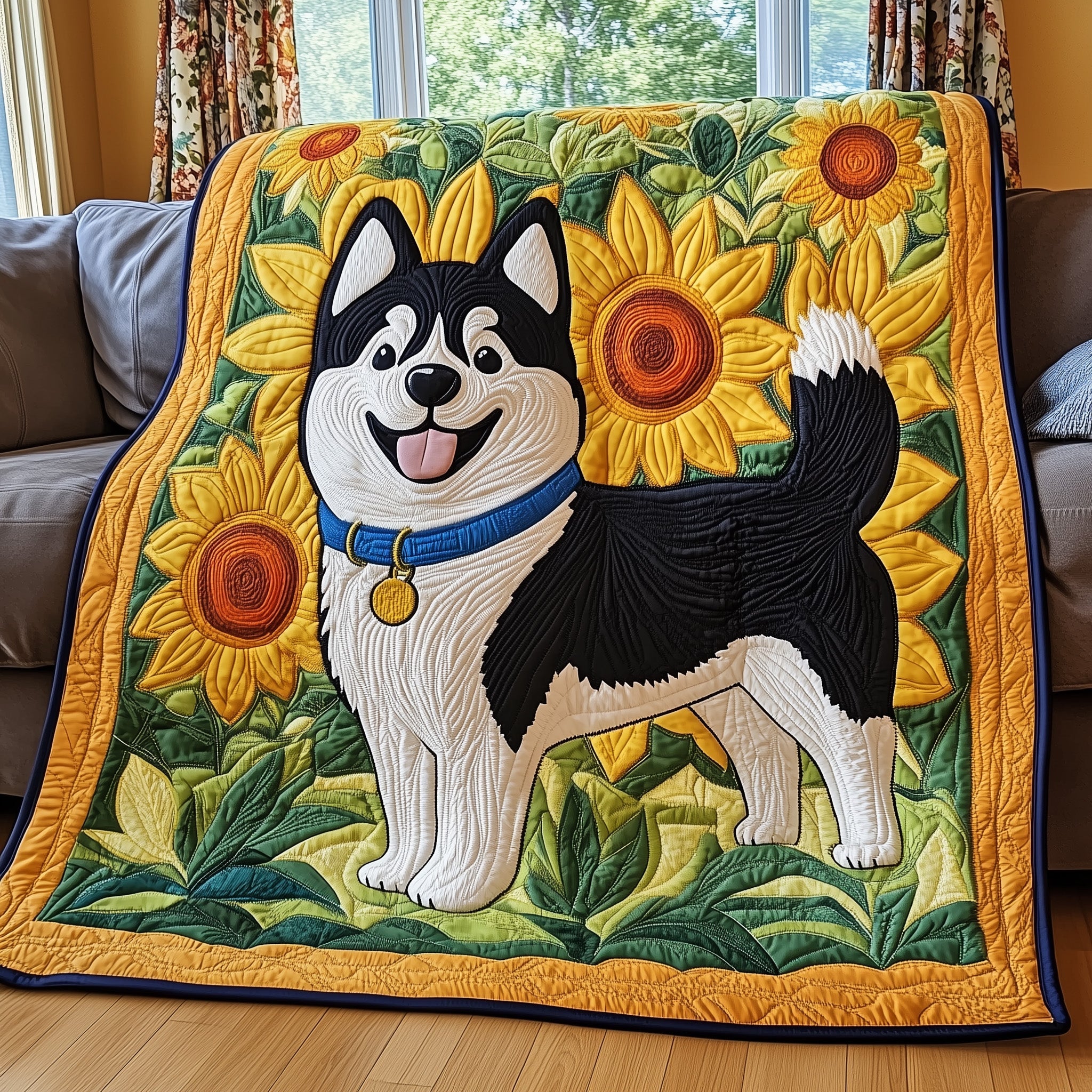Shiba Quilted Blanket Nice Throw BlanketTop Gifts For Dog Lovers