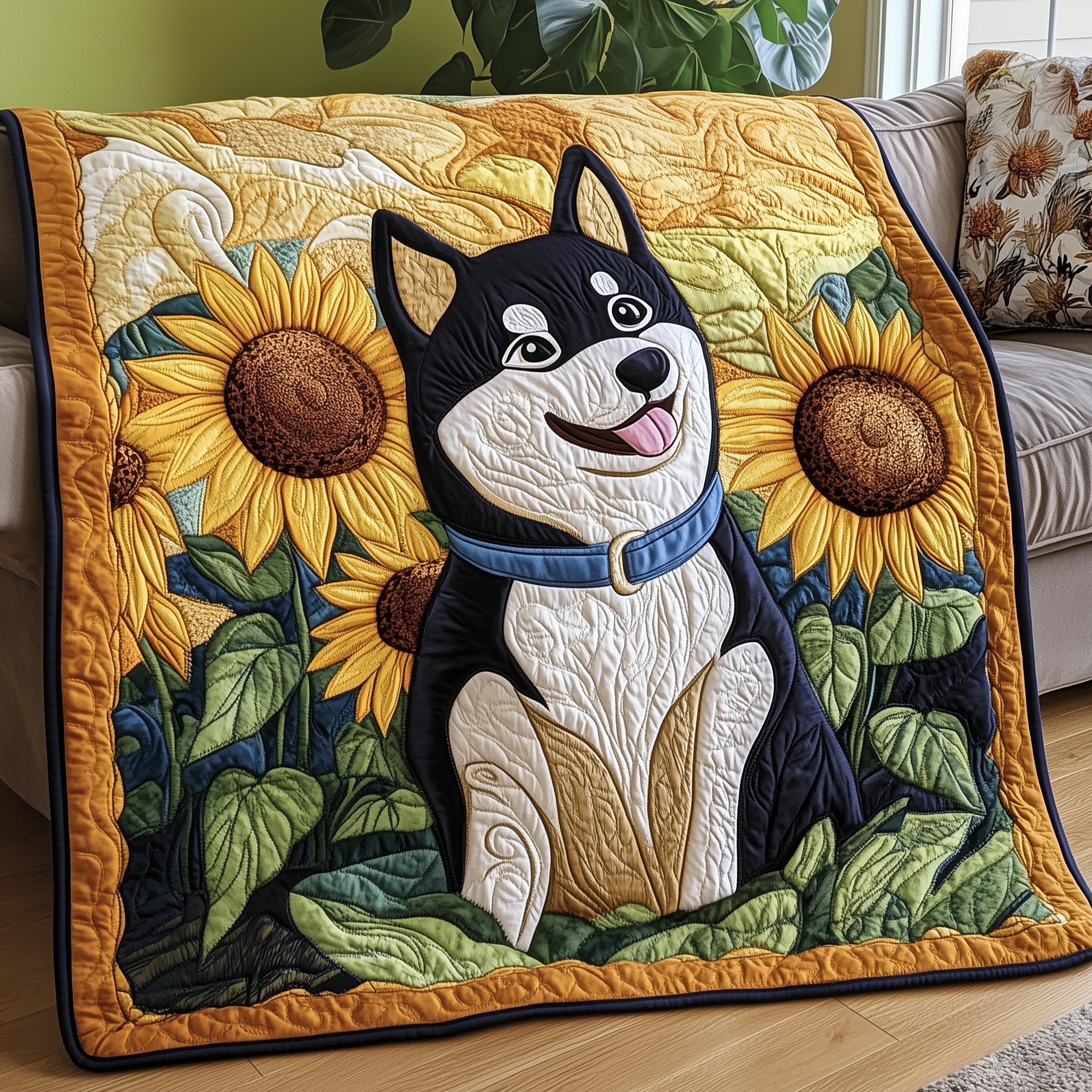 Shiba Quilted Blanket Nice Throw BlanketTop Gifts For Dog Owners Xmas