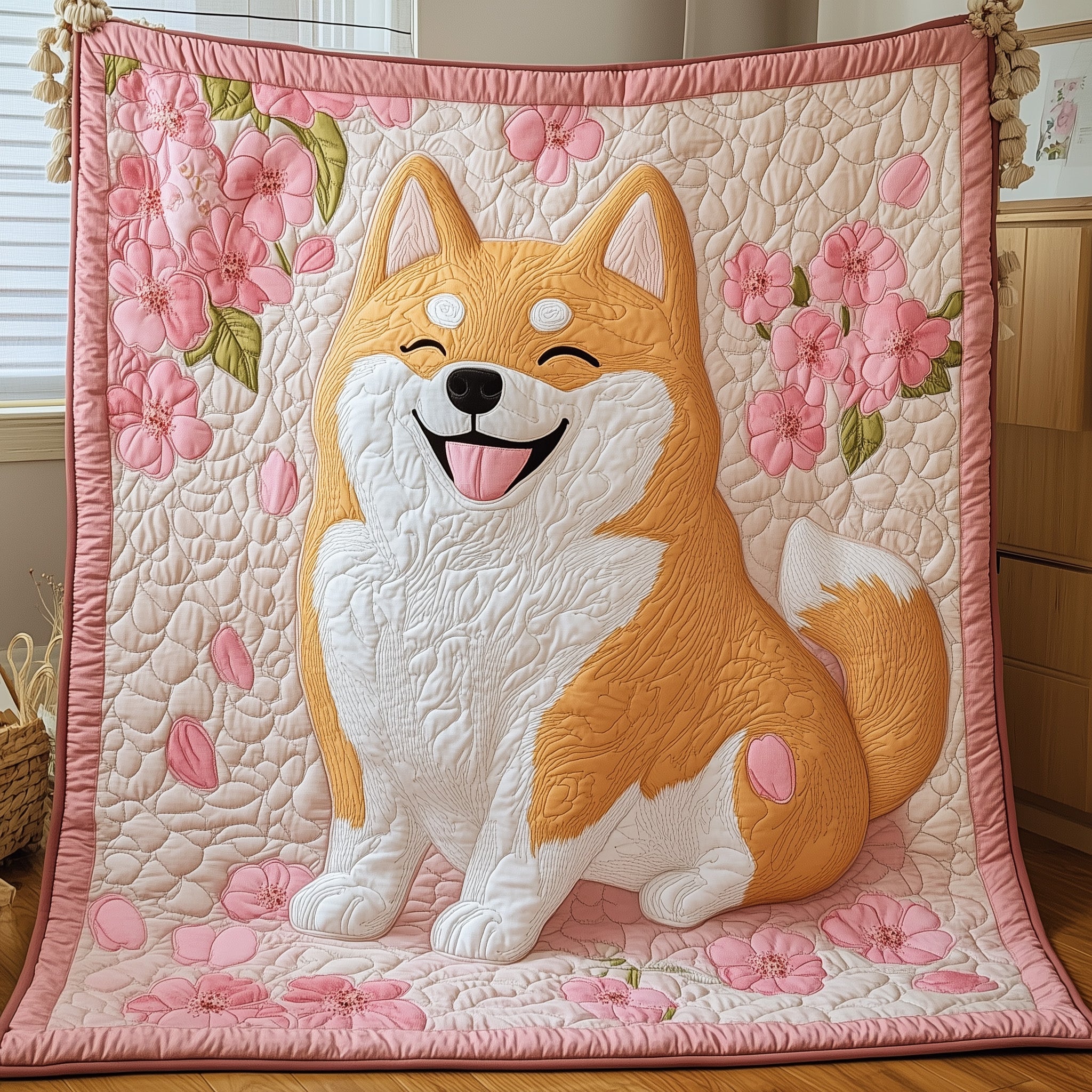 Shiba Quilted Blanket Nice Throw BlanketUnique Dog Gifts  Xmas Holiday