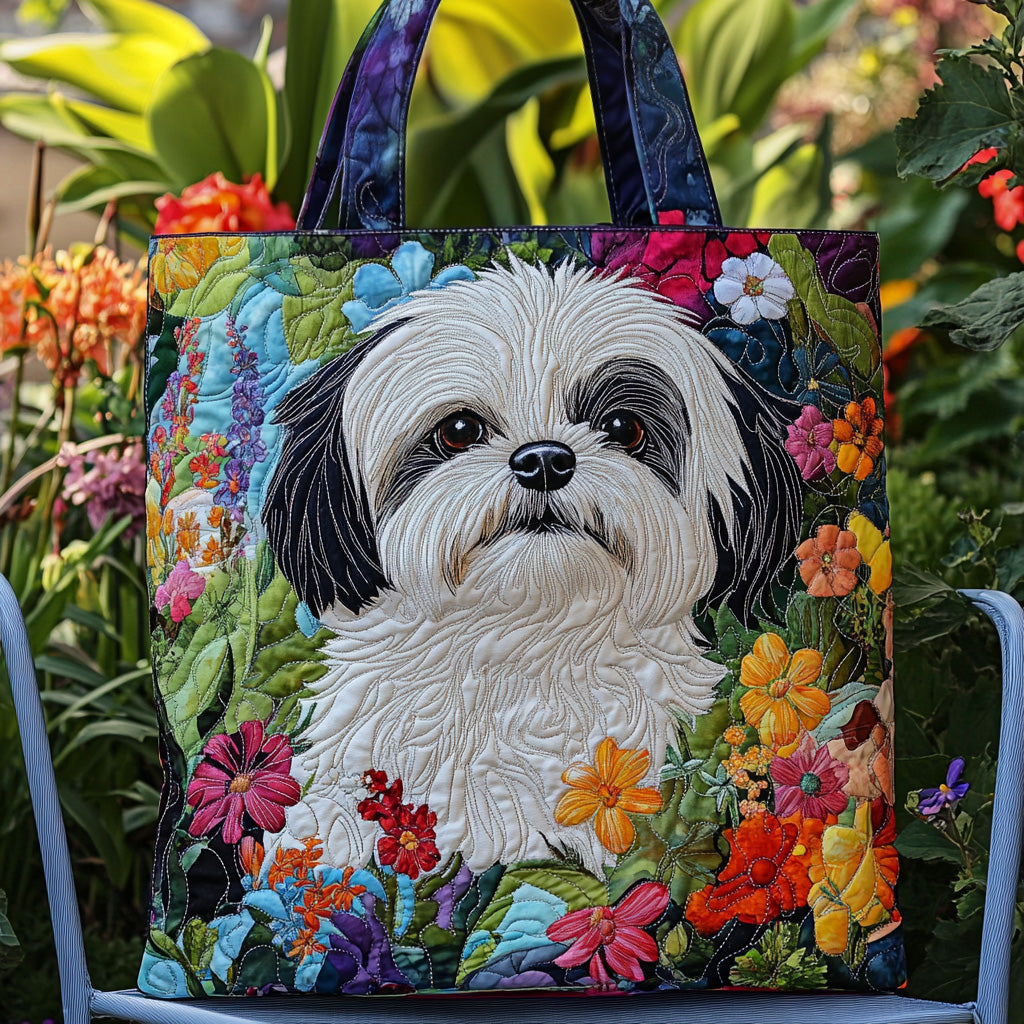 Shih Tzu Bliss Quilted Tote Bag Funny Gifts From The Dog