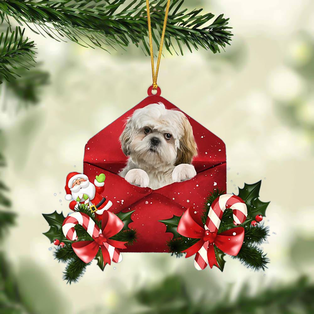 Shih Tzu Christmas Letter Shaped Ornament  Acrylic Dog Christmas Ornament Xmas Dog Gifts