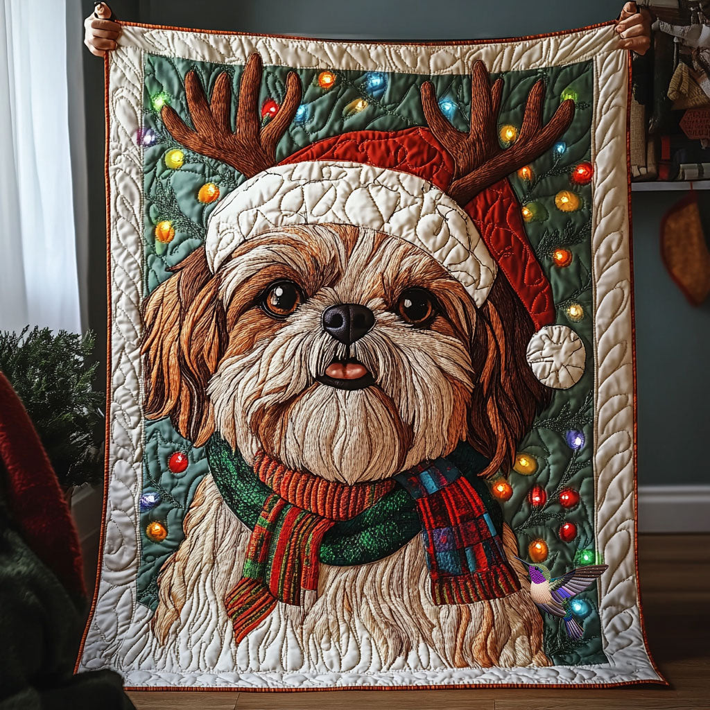 Shih Tzu Cute Quilt Blanket Couch Blanket Useful Gifts For Dad