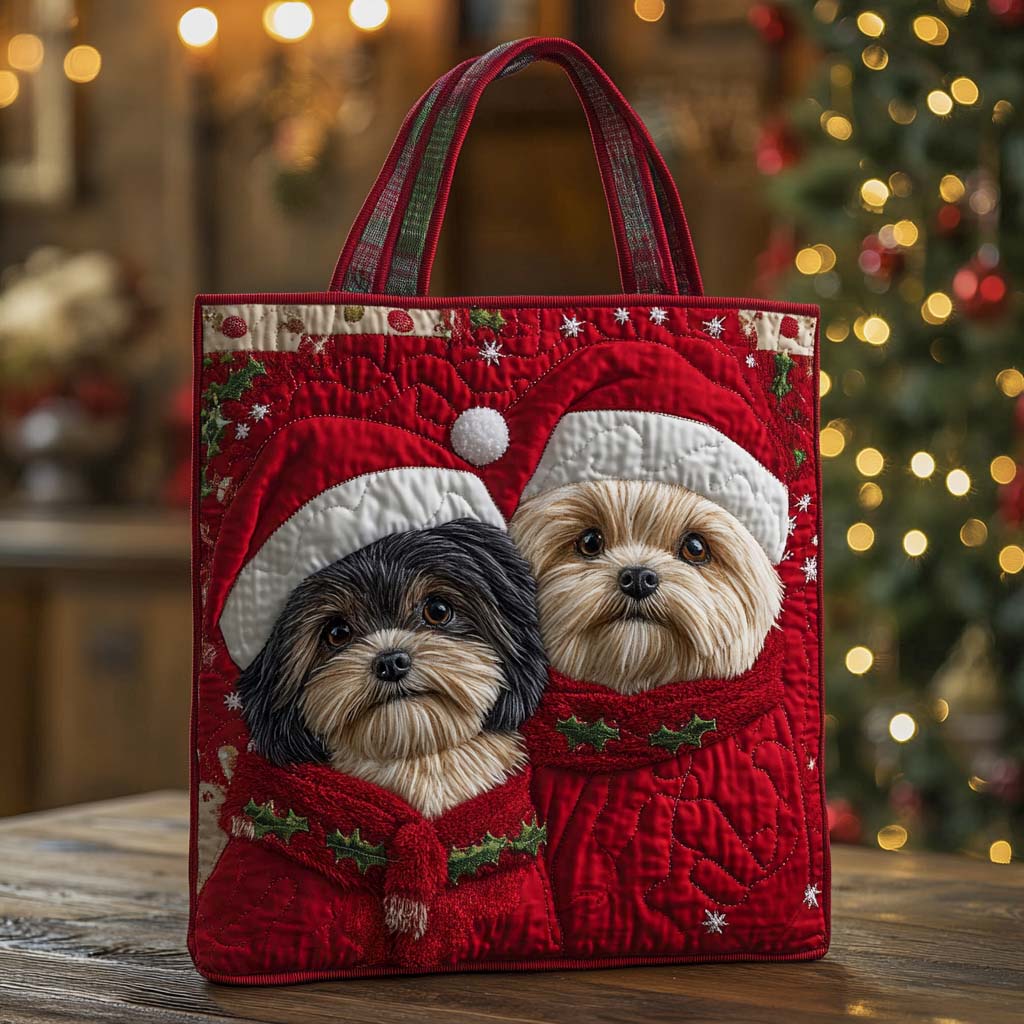 Shih Tzu Duo Quilted Tote Bag Christmas Present For Brother In Law