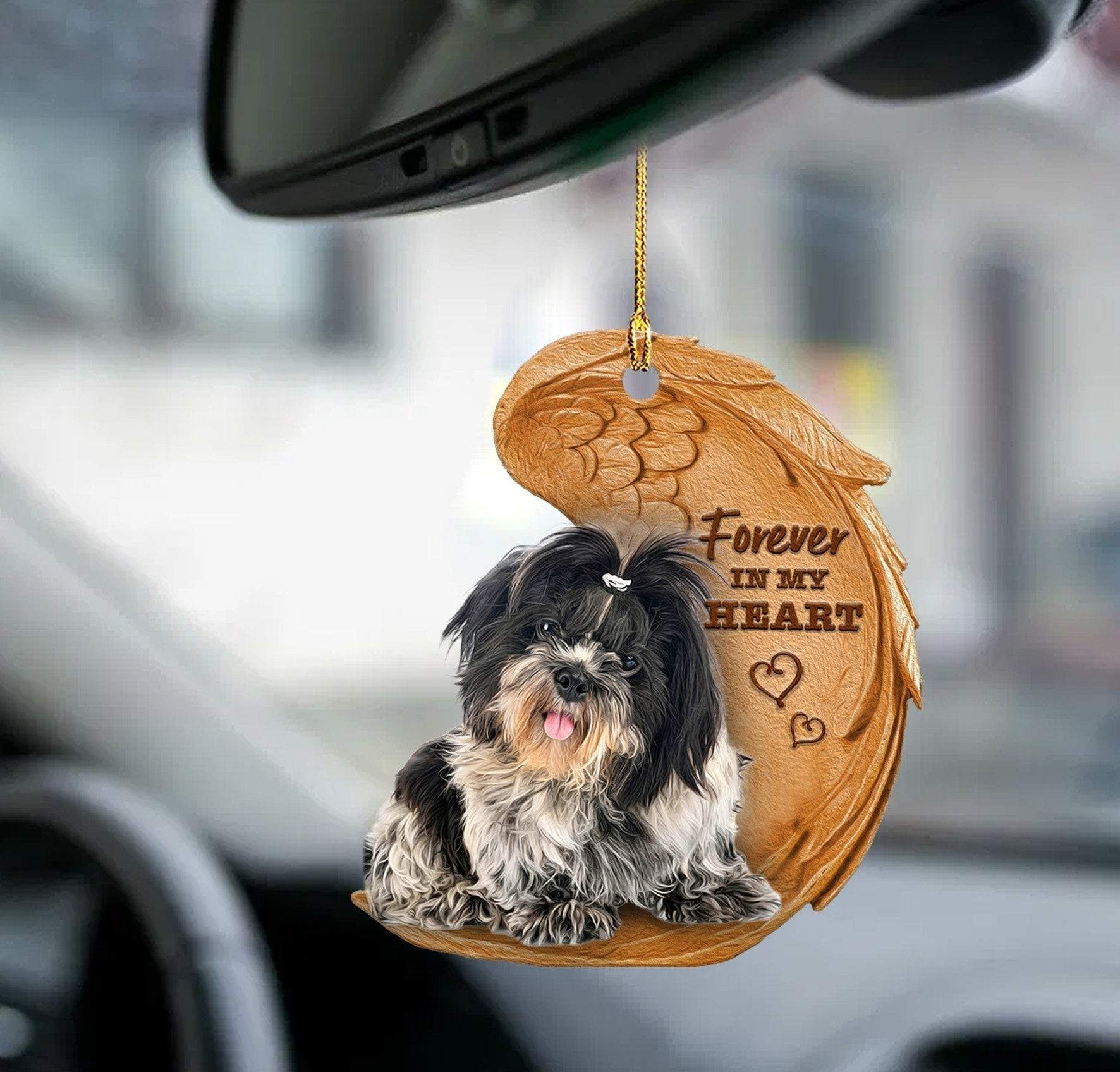 Shih Tzu Forever In My Heart Hanging Ornament Dog Ornament Lasfour