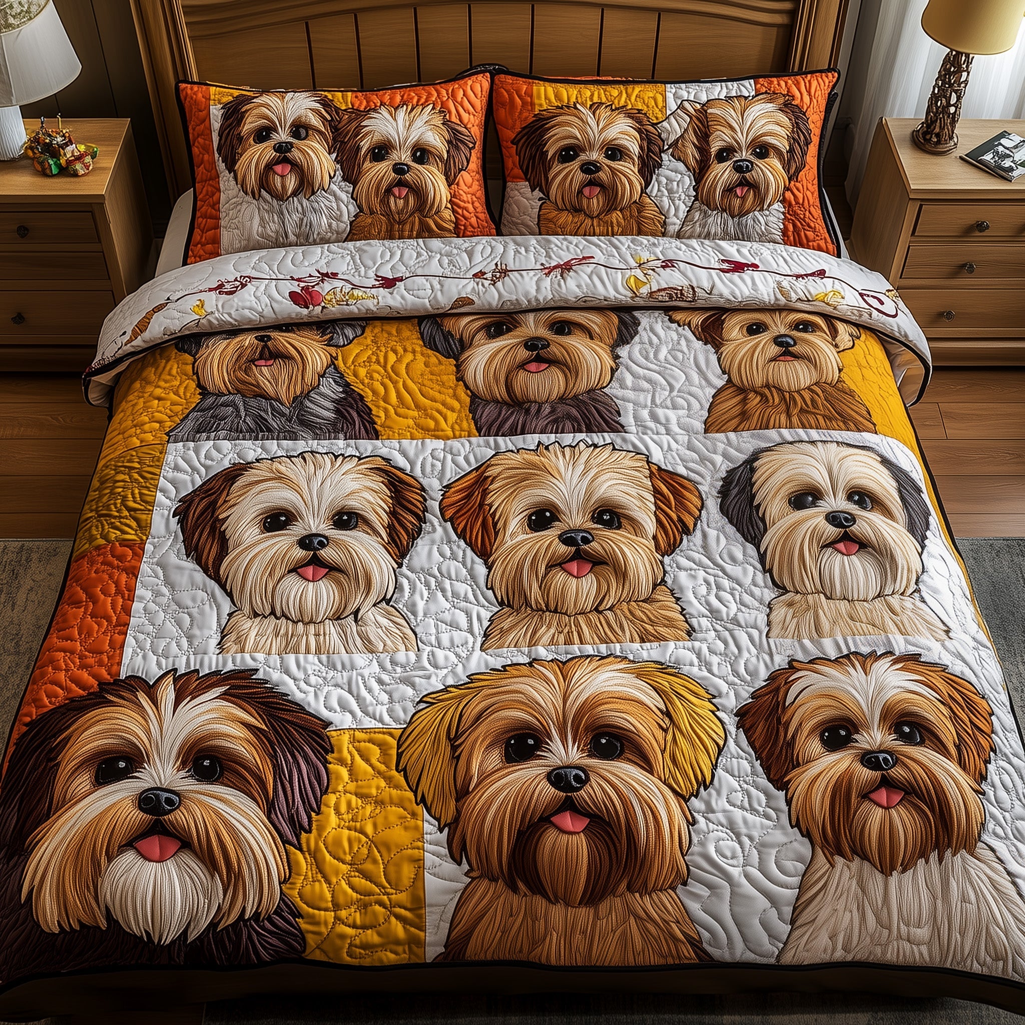 Shih Tzu Quilted Bedding Set Duvet Cover Bed Sheet Gifts For Dog Onwers Lovers Ideas