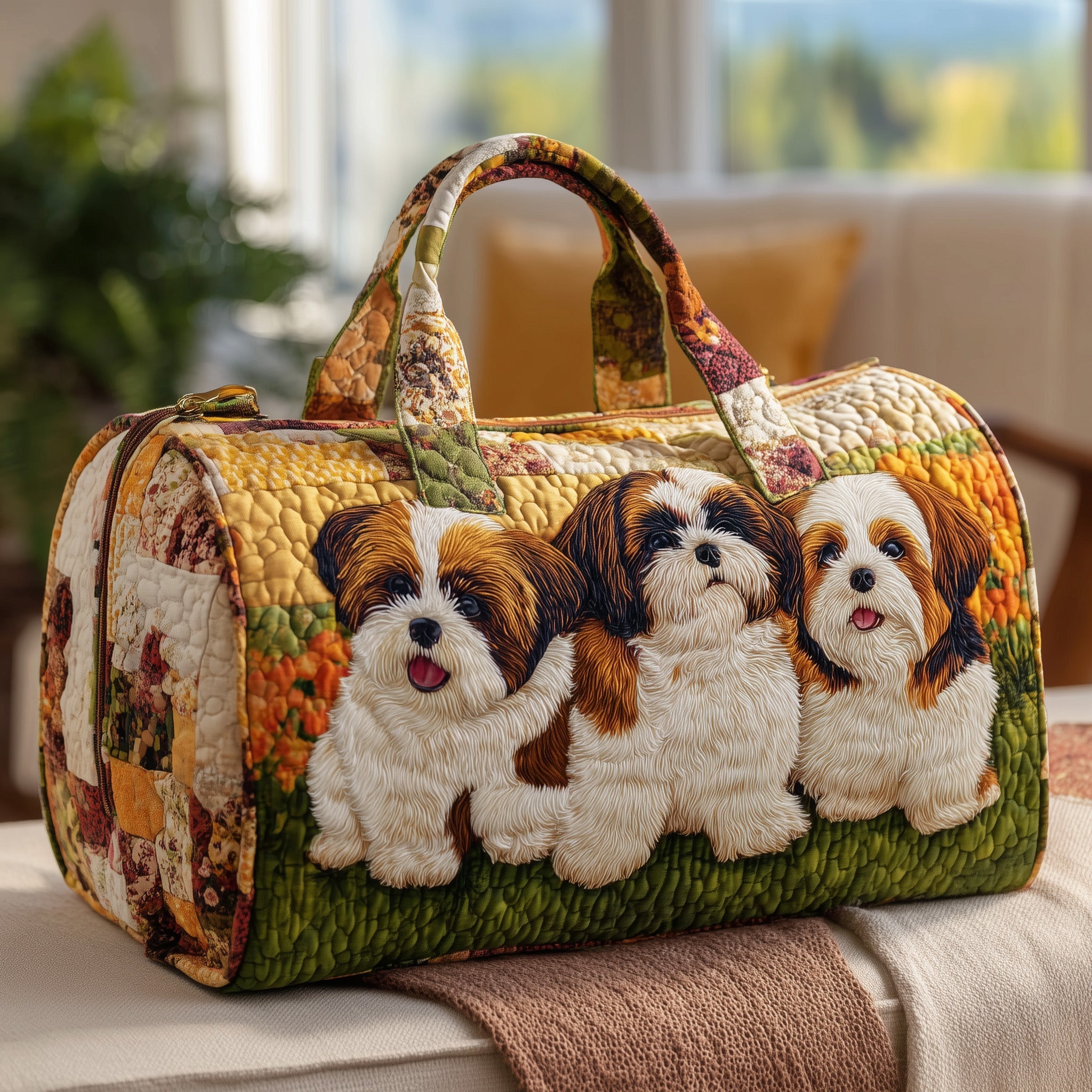 Shih Tzu Quilted Duffle Bag Easter Gift Idea