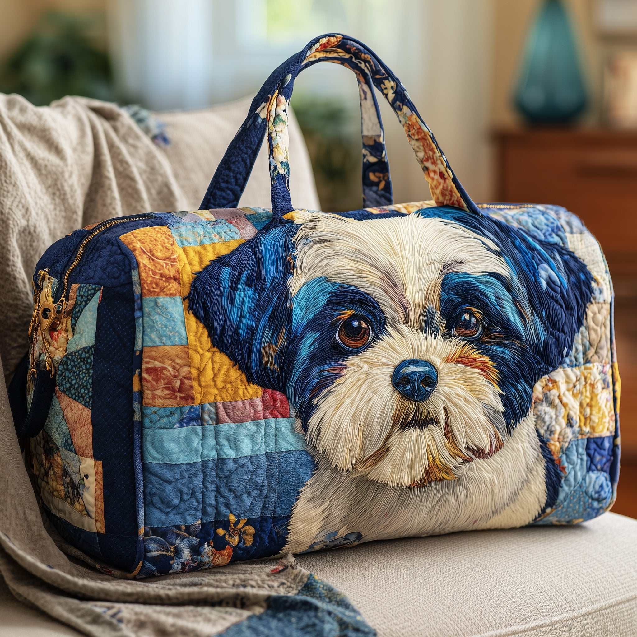 Shih Tzu Quilted Duffle Bag Halloween Gift Idea