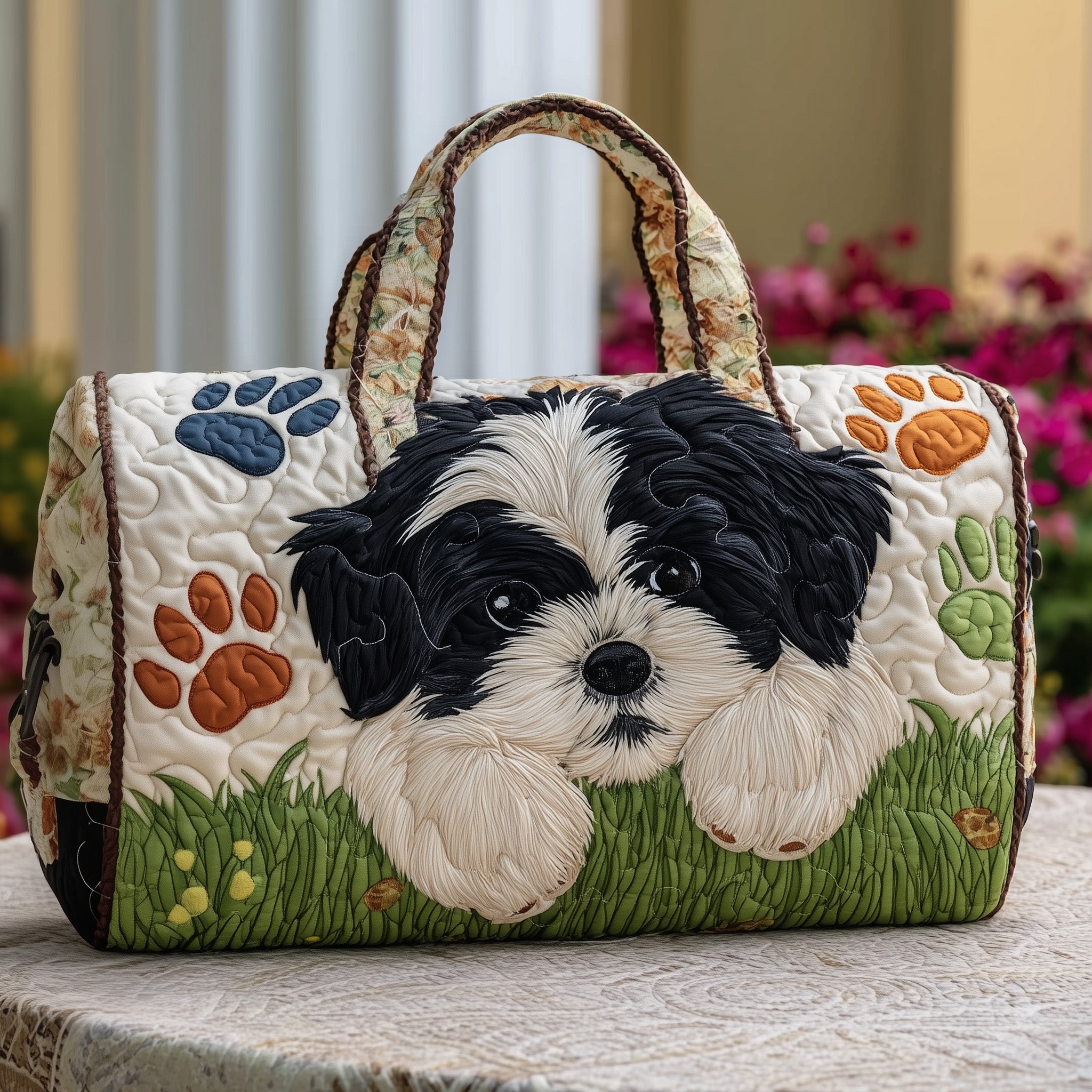 Shih Tzu Quilted Duffle Bag New Year Gift Idea
