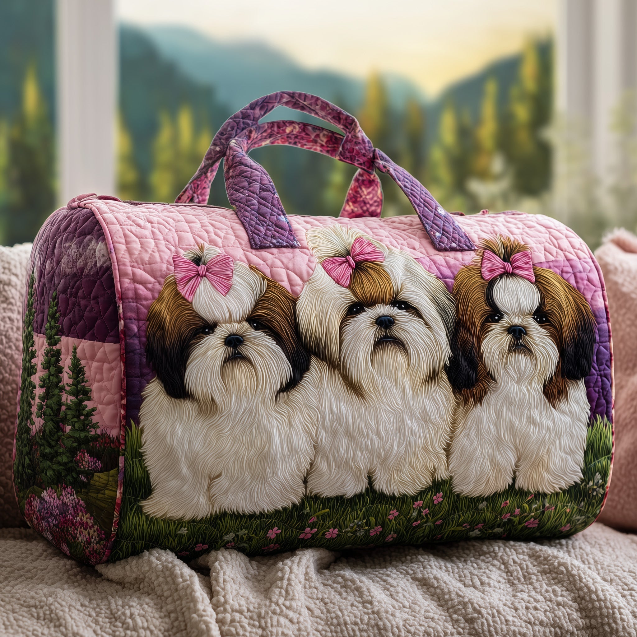 Shih Tzu Quilted Duffle Bag Thanksgiving Gift Idea