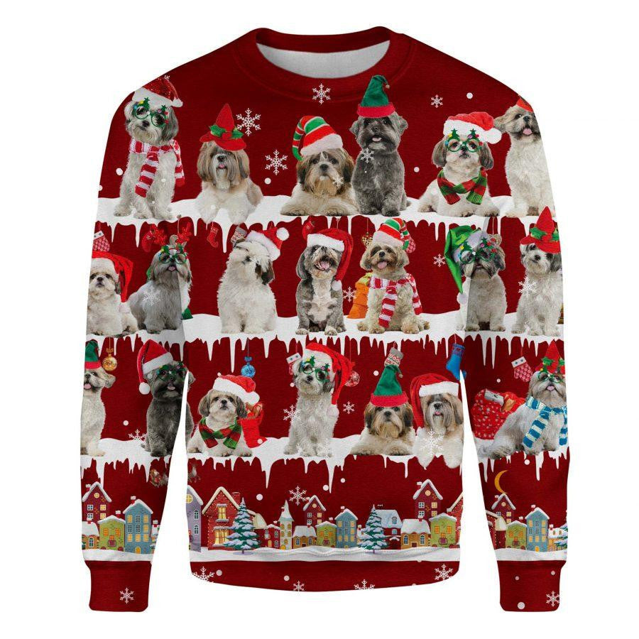 Shih Tzu Snow Christmas Sweatshirt Cute Animal Snowflake Xmas Shirt Designs, Gifts For Friends Shih Tzu Snow Christmas Sweatshirt Cute Animal Snowflake Xmas Shirt Designs, Gifts For Friends