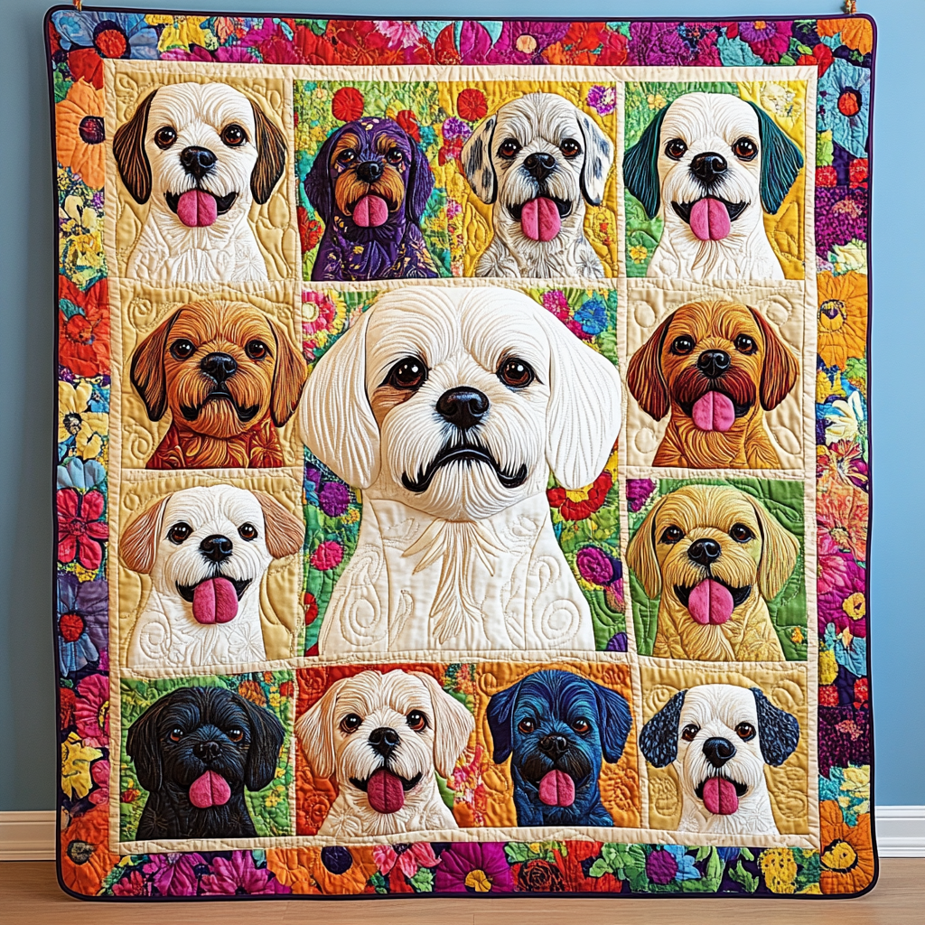 Shih Tzu Splendor Quilted Blanket Gifts For Pet Owners