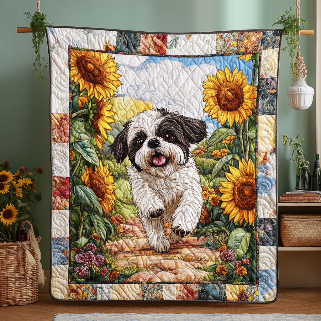 Shih Tzu Sweethearts Quilted Blanket Gifts For Pet Owners