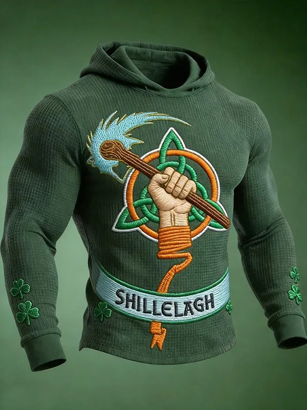 Shillelagh Celtic Knot St Patricks Day Hoodie Irish Heritage Shamrock Outfit Best Gift For Irish Friends