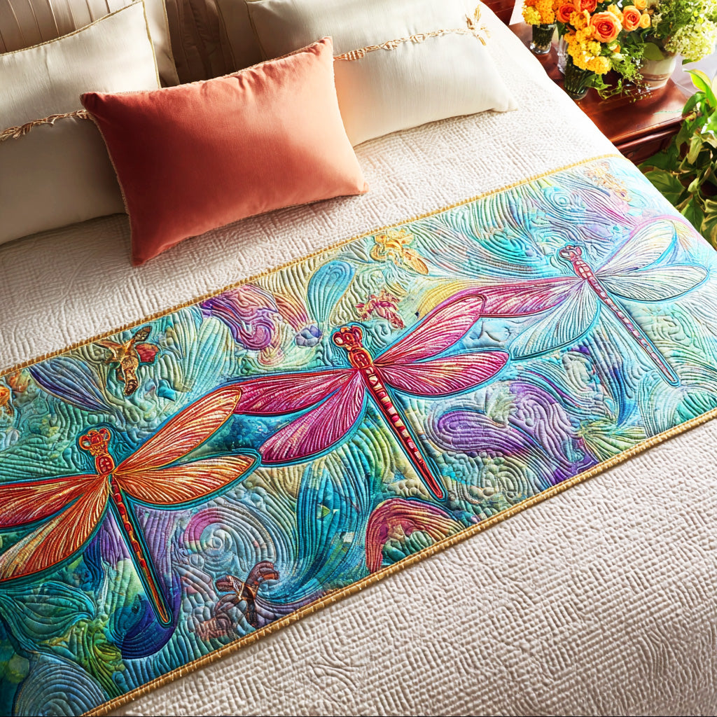 Shimmer Wing Sky Quilted Bed Runner Bed Decor Christmas Gift Ideas For Dad