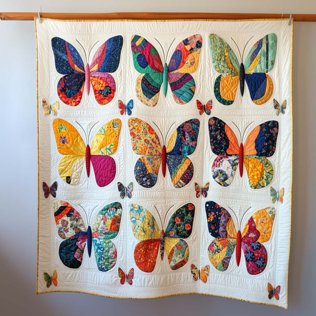 Shimmering Flier Quilted Blanket Birthday Gifts With Butterflies