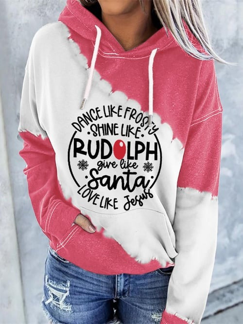 Shine Like Rudolph Christmas Holiday Hoodie Cute Quote Cozy Winter Clothing Gifts For Her