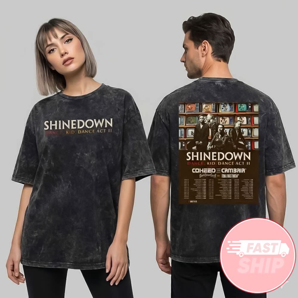 Shinedown Dance Kid Dance Act II World Tour 2026 Promo For EI8HT Album Coheed And Cambria Washed T-Shirt