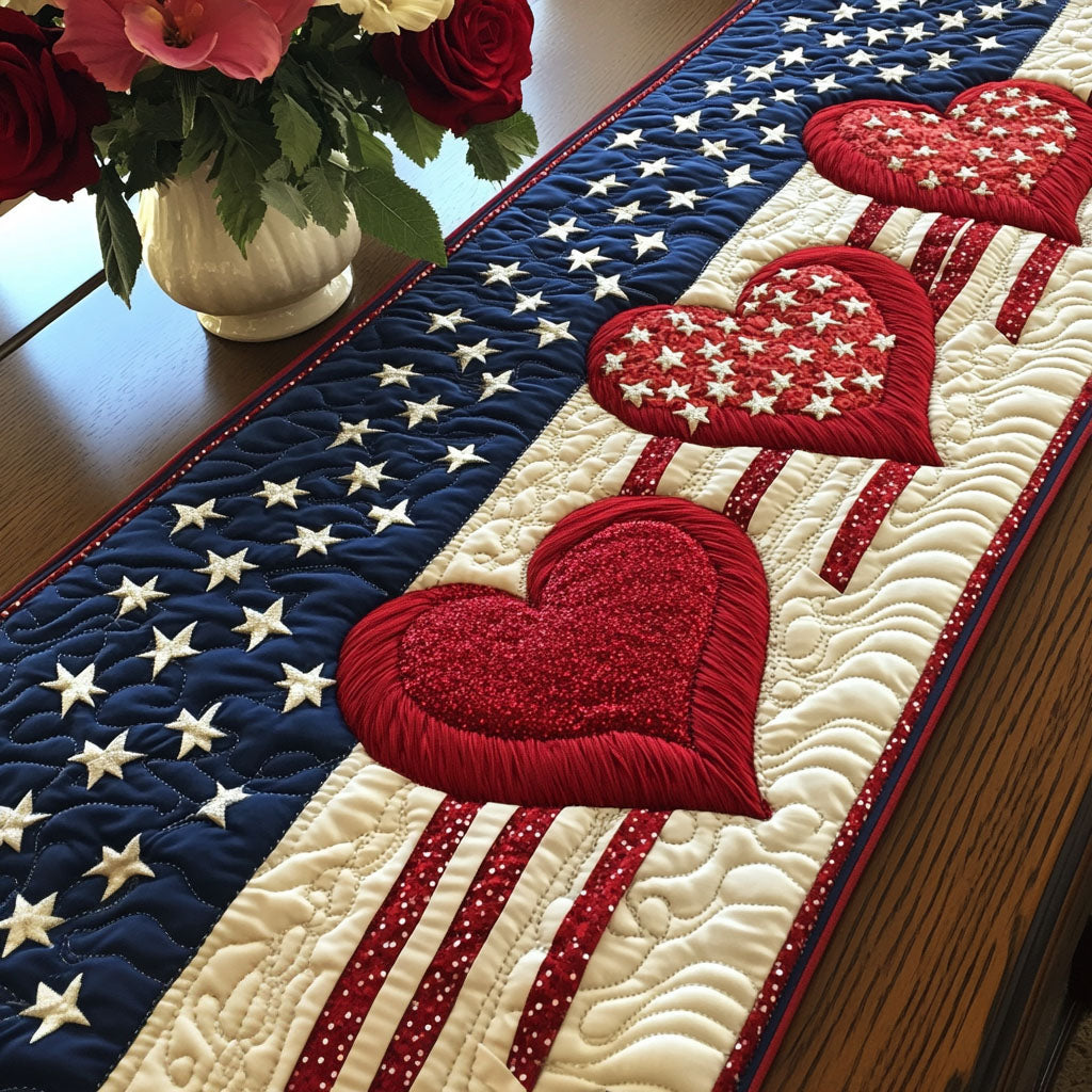 Shining Unity Quilted Table Runner Dining Room Table Decor Ideas Patriotic Christmas Gifts