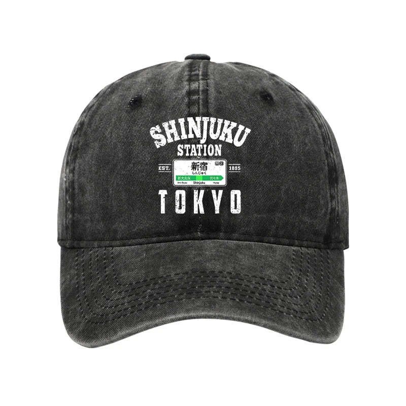 Shinjuku Station Yamanote Line Washed Hat Tokyo Culture Trendy Baseball Cap Xmas Gifts