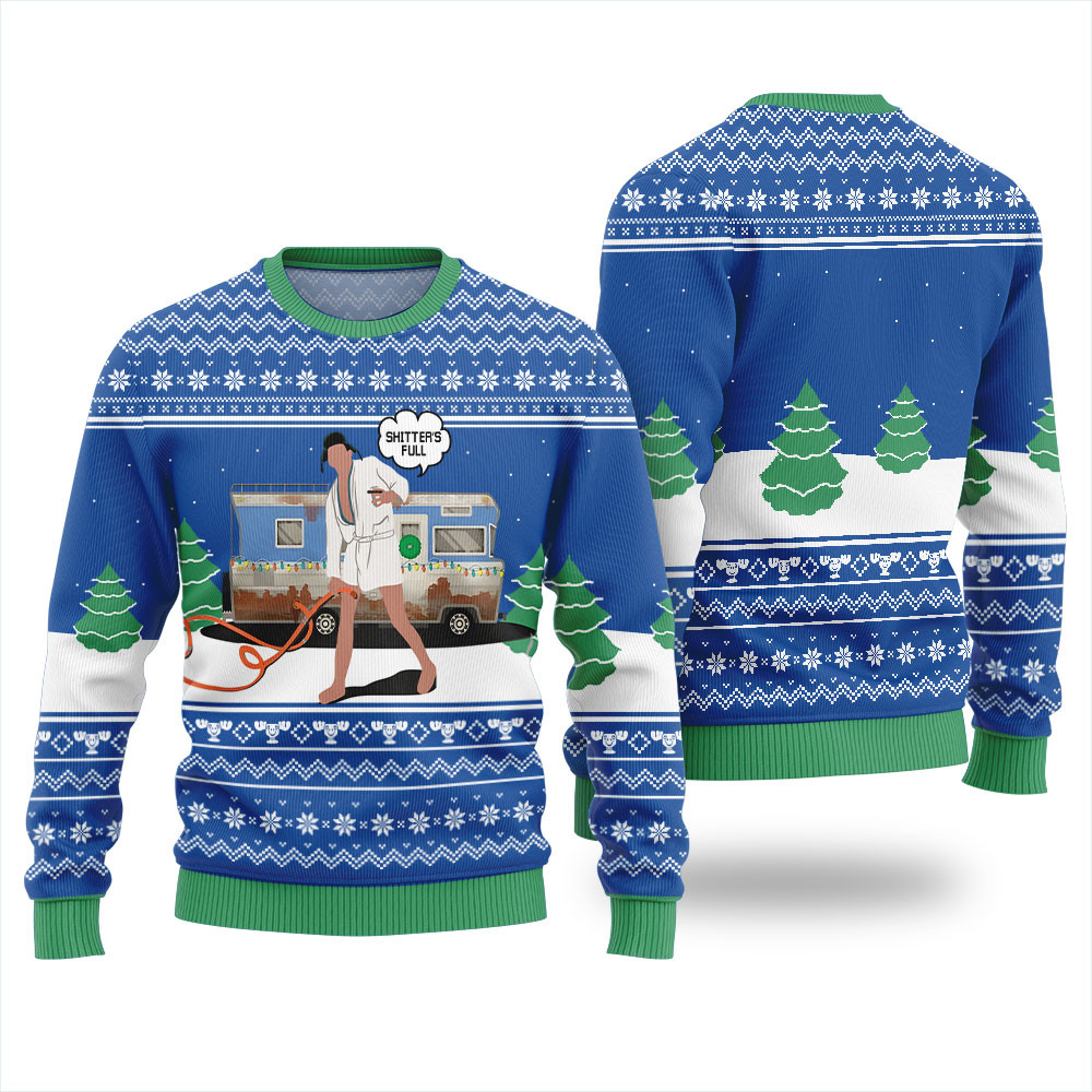 Shitters Full Cousin Eddie Christmas Sweater Best Gift Idea for Christmas Enthusiasts