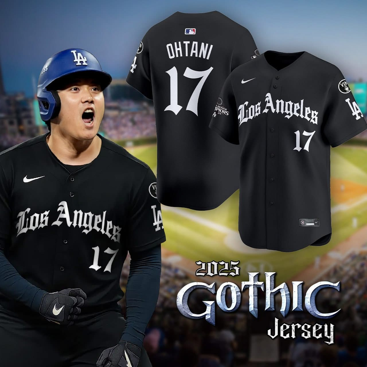Shohei Ohtani Los Angeles Dodgers Gothic Jersey 2025 MLB Merch Dodgers Fan Gifts