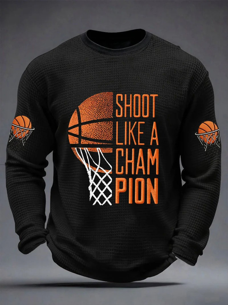 Shoot Like A Champion Basketball Long Sleeve Shirt March Madness 2026 NCAA Fan Gear Best Gift For Basketball Fans