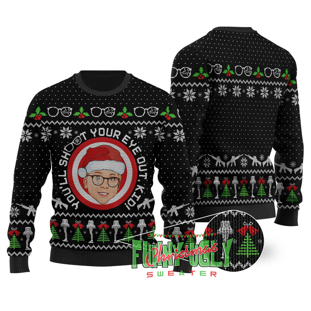 Shoot Your Eye Out A Christmas Story Sweater Black Best Christmas Merch Gift for Family and Friends