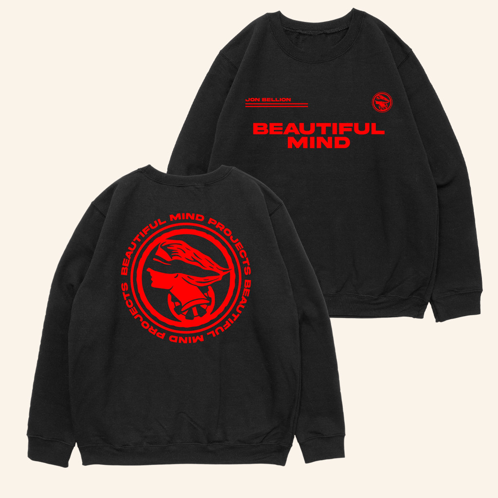 Shop Jon Bellion Merch Beautiful Mind Crewneck Sweatshirt Gifts For Friends