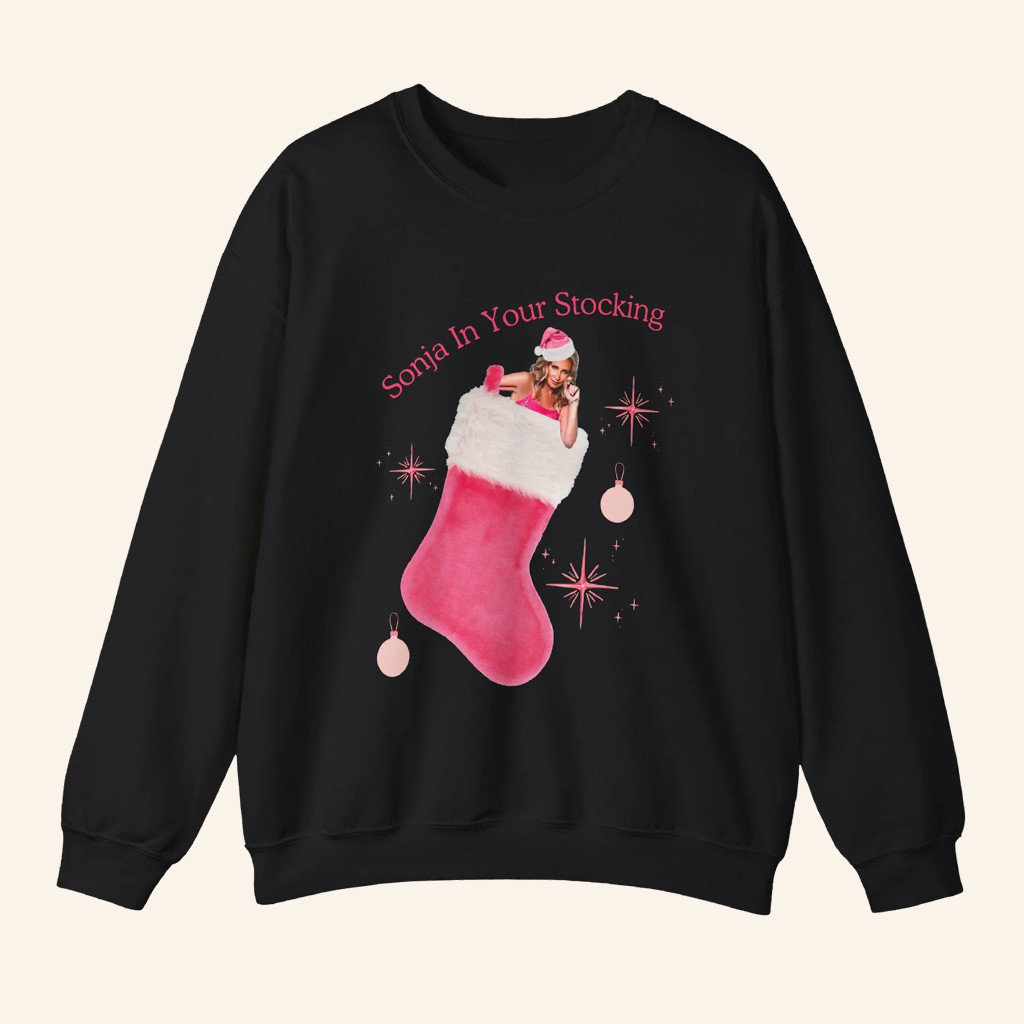 Shop Sonja Morgan Merch Sonja In Your Stocking Sonja Morgan Holiday Graphic Crewneck Her Gifts