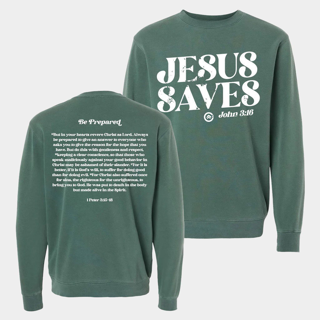 Shop The Ladies Edge Merch Jesus Saves Crewneck Sweatshirt Gift Ideas For Him