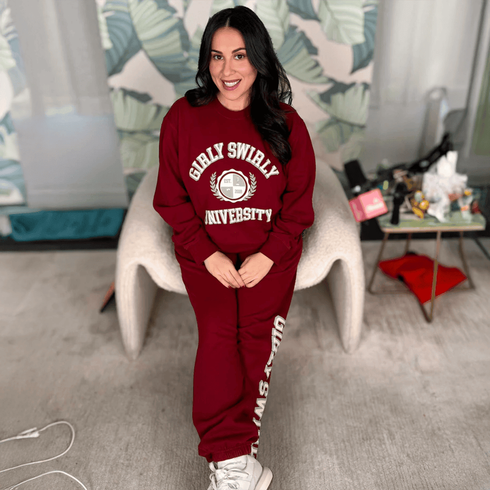 Shop Toast Merch Girly Swirly University Sweatshirt And Sweatpant Sets Gift For Mom Shop Toast Merch Girly Swirly University Sweatshirt And Sweatpant Sets Gift For Mom