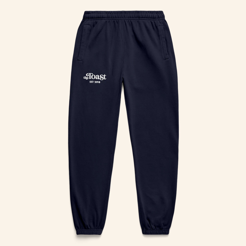 Shop Toast Merch Navy The Toast Logo Sweatpants Best Gifts For Friends