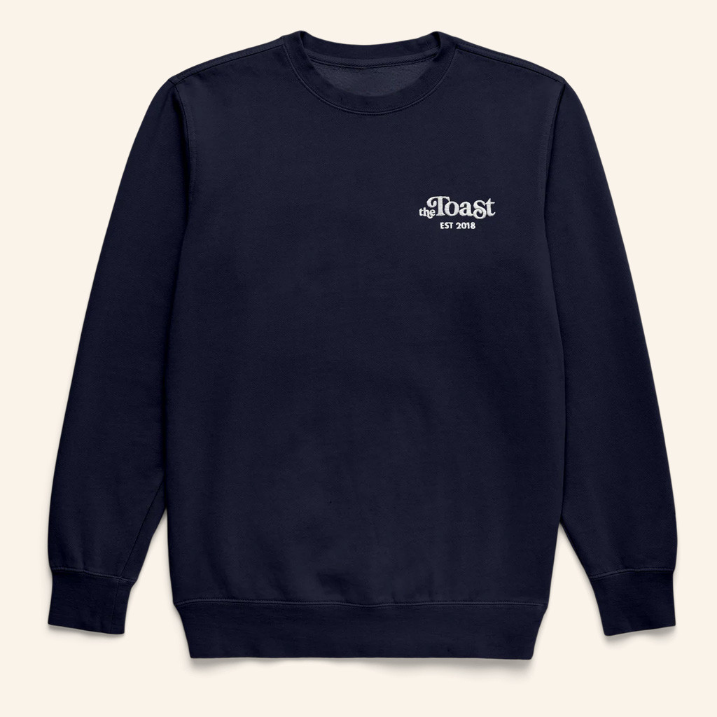 Shop Toast Merch The Toast Logo Crewneck Navy Sweatshirt Christmas Gifts For Him