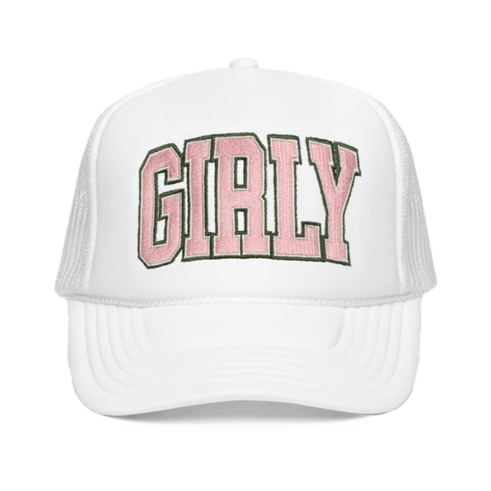 Shop Toast Merch White Girly Embroidered Trucker Hat Gifts For Girlfriend Shop Toast Merch White Girly Embroidered Trucker Hat Gifts For Girlfriend