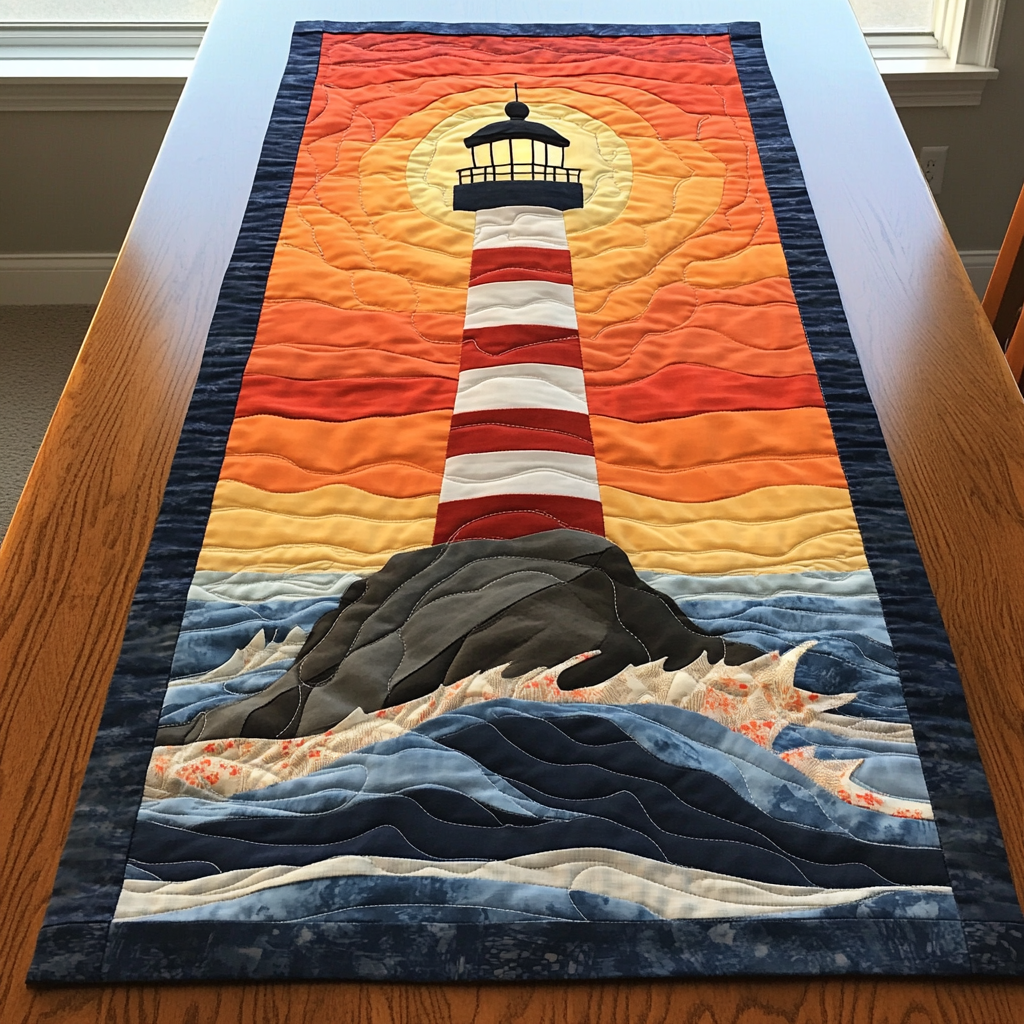 Shore Beacon Quilted Table Runner Dining Room Table Decor Ideas Lighthouse Gift Shop
