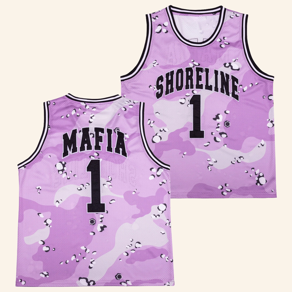 Shoreline Mafia Merch Shoreline Mafia 1 Purple Camo Jersey Gift Ideas For Hip Hop Lovers
