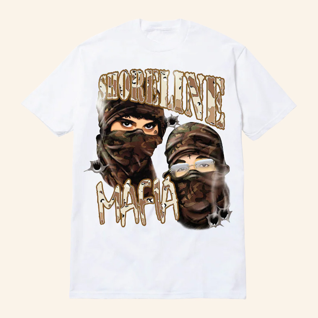 Shoreline Mafia Merch Shoreline Mafia Military White T-Shirt Gifts For Hip Hop Lovers