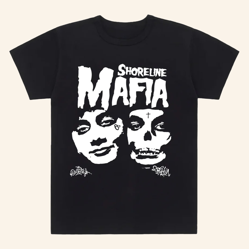 Shoreline Mafia Merch Shoreline Mafia Misfits Black T-Shirt Presents For Hip Hop Lovers